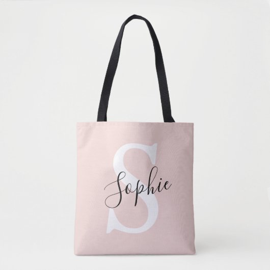 Gematigde gepersonaliseerde naam Monogram Pastel R Draagtas (Voorkant)