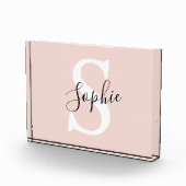 Gematigde gepersonaliseerde naam Monogram Pastel R Fotoblokken (Rechts)