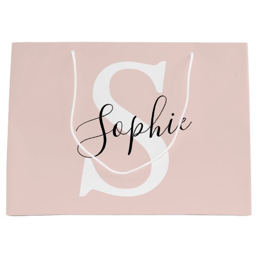 Gematigde gepersonaliseerde naam Monogram Pastel R Groot Cadeauzakje (Voorkant)