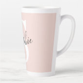 Gematigde gepersonaliseerde naam Monogram Pastel R Latte Mok (Rechts)
