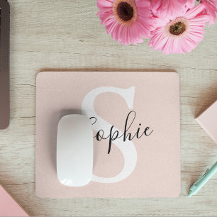 Gematigde gepersonaliseerde naam Monogram Pastel R Muismat