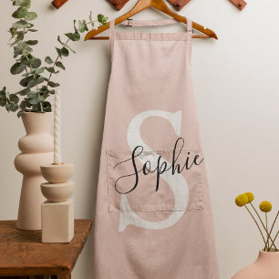 Gematigde gepersonaliseerde naam Monogram Pastel R Schort