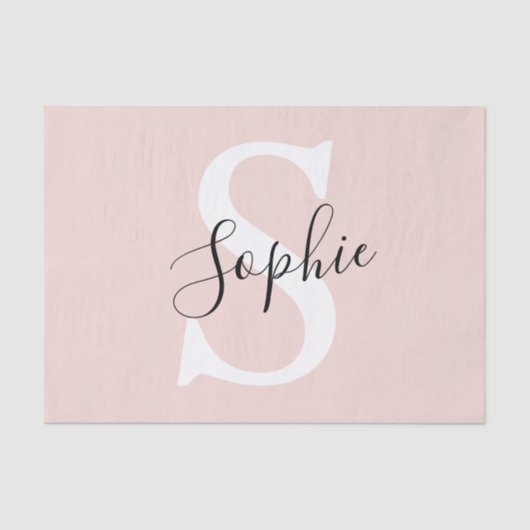 Gematigde gepersonaliseerde naam Monogram Pastel R Tissuepapier (Voorkant)