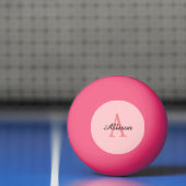 Gematigde roze meisjesmonogram Persoonlijke naam Pingpongballen (Net)