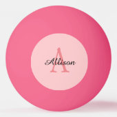 Gematigde roze meisjesmonogram Persoonlijke naam Pingpongballen (Achterkant)