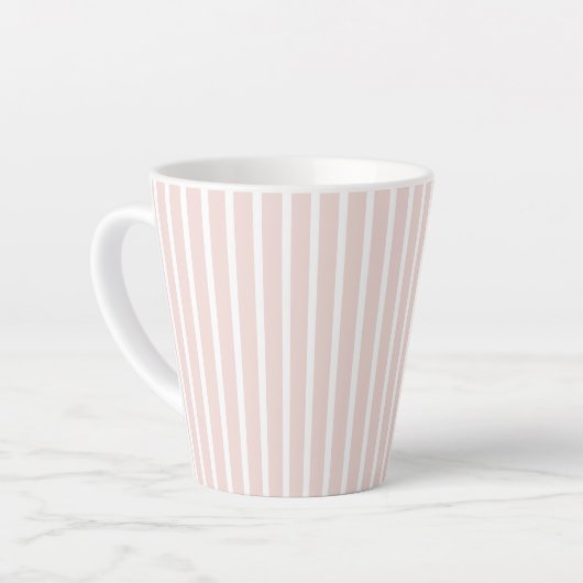 Gematigde, roze witte strepen, knap latte mok (Linkerhoek)