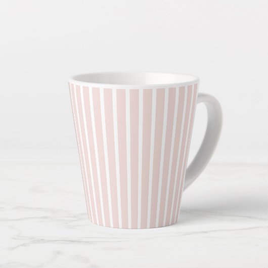 Gematigde, roze witte strepen, knap latte mok (Rechterhoek)