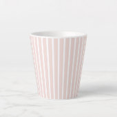 Gematigde, roze witte strepen, knap latte mok (Voorkant)