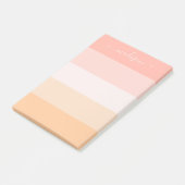 Gematigde zwarte roze striped name Post-it Notes (Schuin)