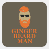 Gember baard man grappig bearded vierkante sticker (Voorkant)