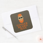 Gember baard man grappig bearded vierkante sticker (Envelop)