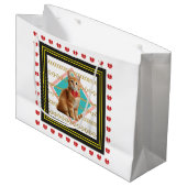 Gember kat en gouden ketting groot cadeauzakje (Voorkant Gekanteld)