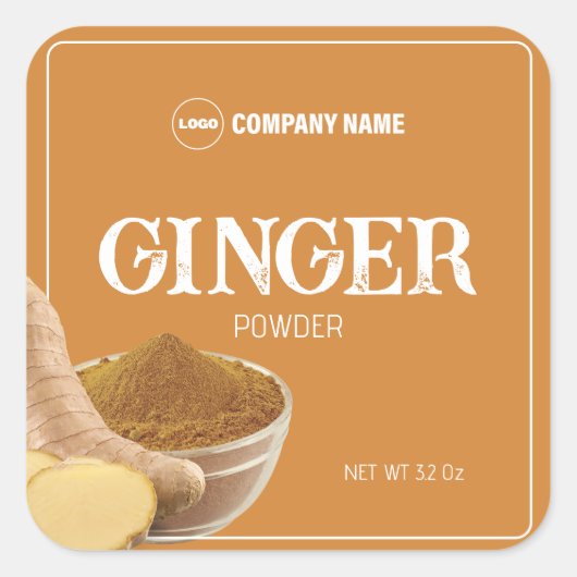 Gember Powder Spice Label Sticker (Voorkant)