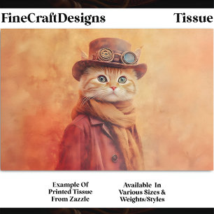 Gember Tabby Kat, Extra Achtergrond DV7R Découpage Tissuepapier