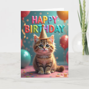 Gember Tabby Verjaardagskaart Kaart