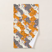 Gember wit zwart kat diagonaal patroon bad handdoek (Handdoek)