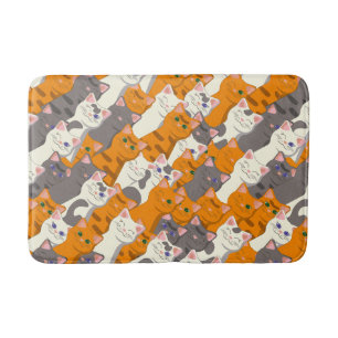 Gember wit zwart kat diagonaal patroon badmat