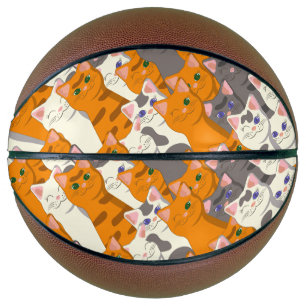 Gember wit zwart kat diagonaal patroon basketbal