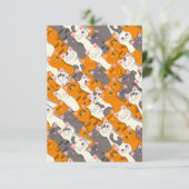 Gember wit zwart kat diagonaal patroon bedankkaart (Staand voorkant)