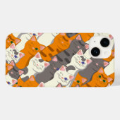 Gember wit zwart kat diagonaal patroon Case-Mate iPhone case (Achterkant (horizontaal))