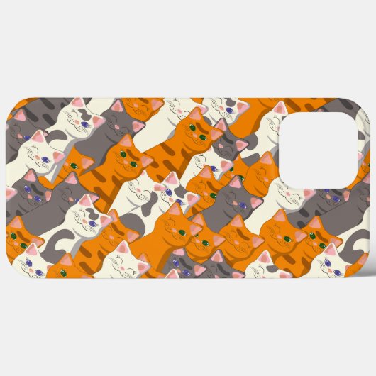 Gember wit zwart kat diagonaal patroon Case-Mate iPhone case (Achterkant (horizontaal))