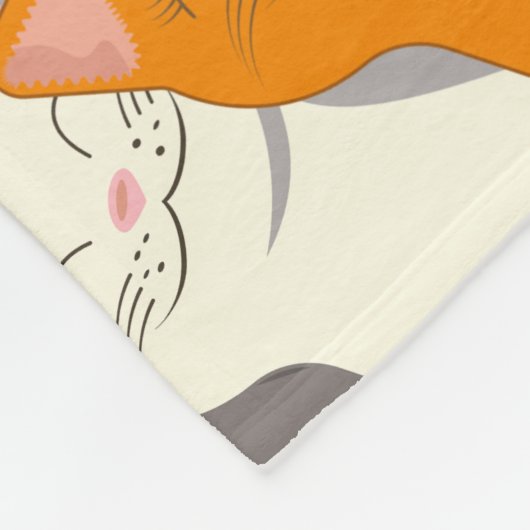 Gember wit zwart kat diagonaal patroon fleece deken (Hoek)