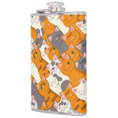 Gember wit zwart kat diagonaal patroon heupfles (Links)