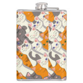 Gember wit zwart kat diagonaal patroon heupfles (Achterkant)