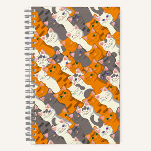 Gember wit zwart kat diagonaal patroon notitieboek