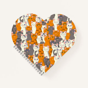 Gember wit zwart kat diagonaal patroon notitieboek