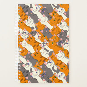 Gember wit zwart kat diagonaal patroon planner