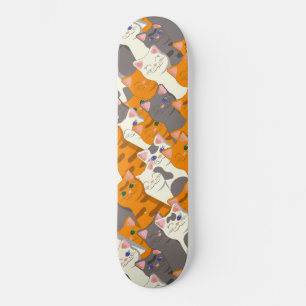 Gember wit zwart kat diagonaal patroon skateboard