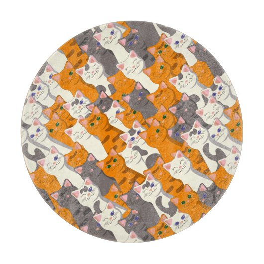 Gember wit zwart kat diagonaal patroon snijplank (Voorkant)