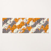 Gember wit zwart kat diagonaal patroon yogamat (Voorkant (horizontaal))