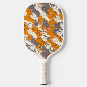 Gember witte zwarte kat diagonaal patroon pickleball paddle