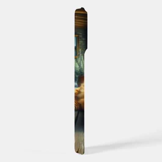 Gemberkat Luierend op een Tafel bij een Raam iPhone Hoesje (Rechterkant)