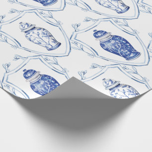 Gemberpot Blauw en Wit Chinoiserie Cadeaupapier