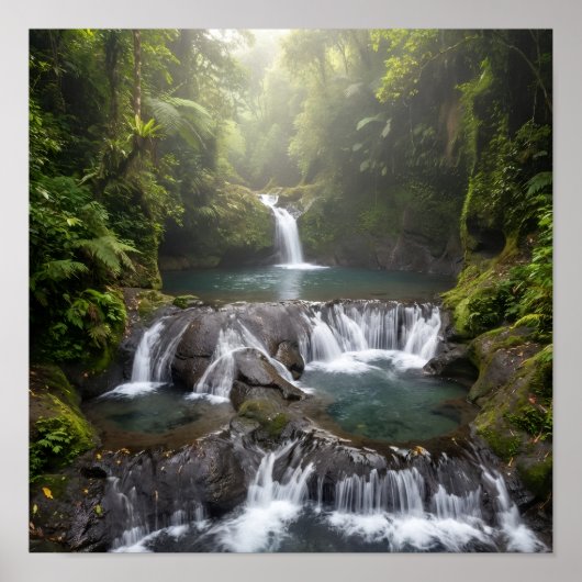 Gembleng Waterfall Bali Jungle Wall Art Poster (Voorkant)