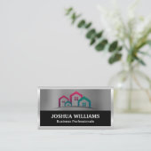 Gemeenschap | Huizen | Silver Border Visitekaartje (Staand voorkant)