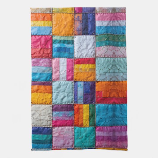 Gemeenschap Quilt van Eenheid en Diversiteit Theedoek (Verticaal)