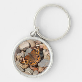 Gemeenschappelijke Buckeye Butterfly op River Rock Sleutelhanger
