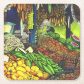 Gemeenschappelijke draden van menselijke interacti vierkante kartonnen onderzetter (Voorkant)