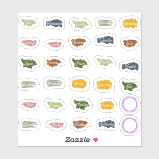 Gemeenschappelijke woorden voor alledaagse planner sticker (Vel)