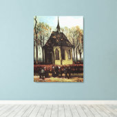 Gemeente in de kerk, Nuenen door Vincent van Gogh Canvas Afdruk (Insitu (Houten vloer))