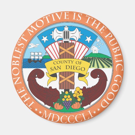 Gemeente San Diego-zeehond Magneet (Voorkant)