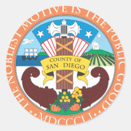 Gemeente San Diego-zeehond Ronde Sticker