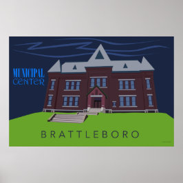 Gemeentelijke inrichting Brattleboro | Retro Trave Poster