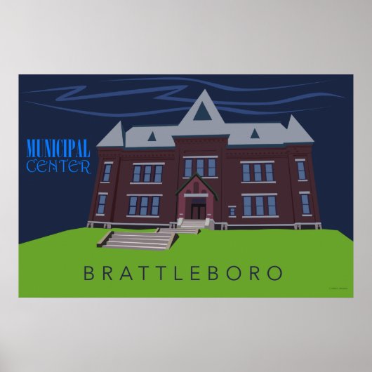 Gemeentelijke inrichting Brattleboro | Retro Trave Poster (Voorkant)