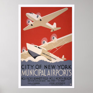 Gemeentelijke luchthavens, 1936. Oude luchtvaart Poster