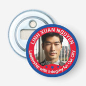 Gemeenteraad Custom Photo Campaign Sjabloon Button Flesopener (Voorkant)